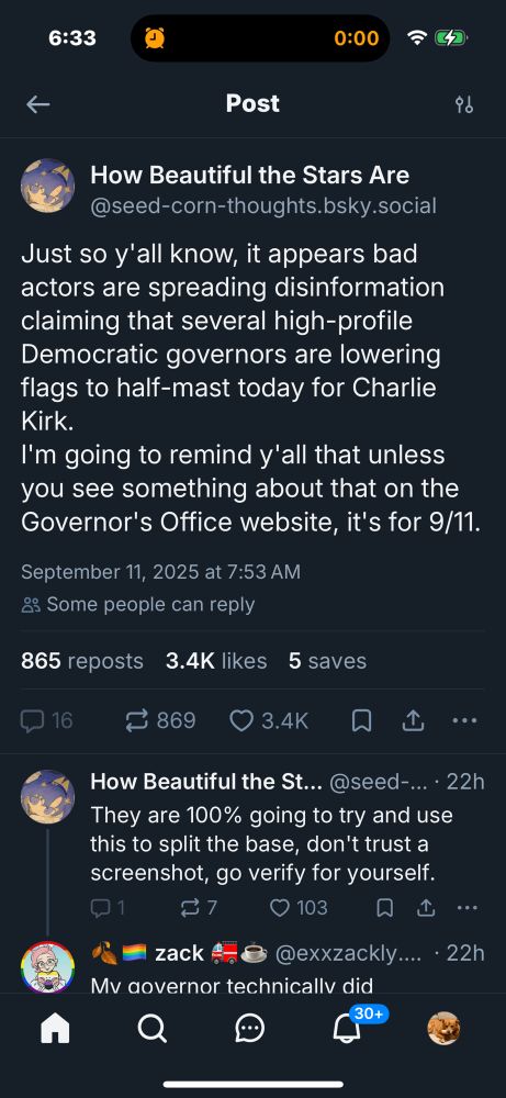Post about flags at half staff for 9/11 vs Kirk. 