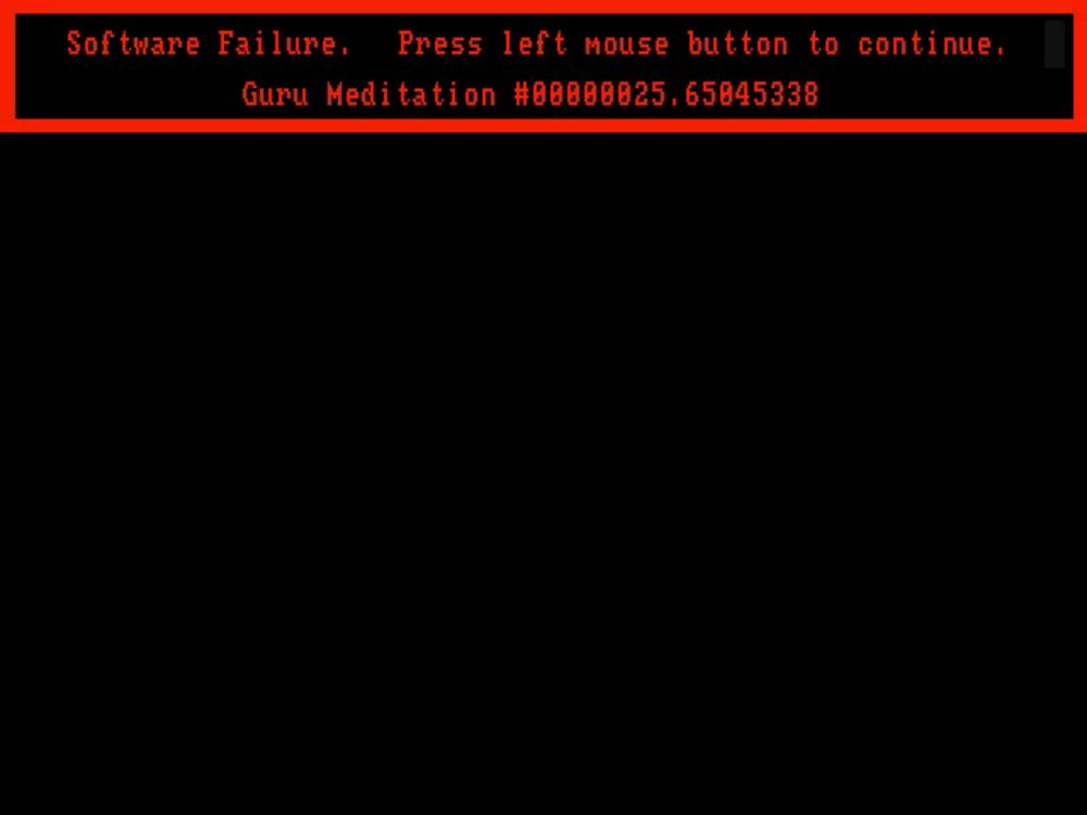 a computer screen shows a software failure message