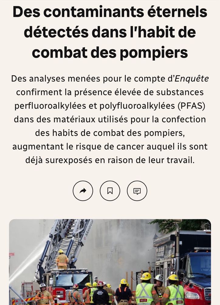 PFAS dans les habits de combat des pompiers