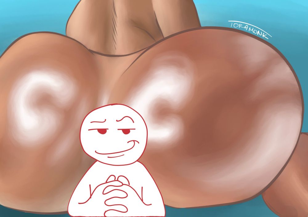 Huge ass and a funny face covering it