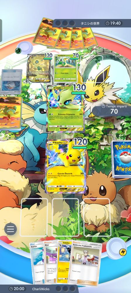 Pokemon Pocket, deck électrique pikachu, deck Celebi de ses morts 