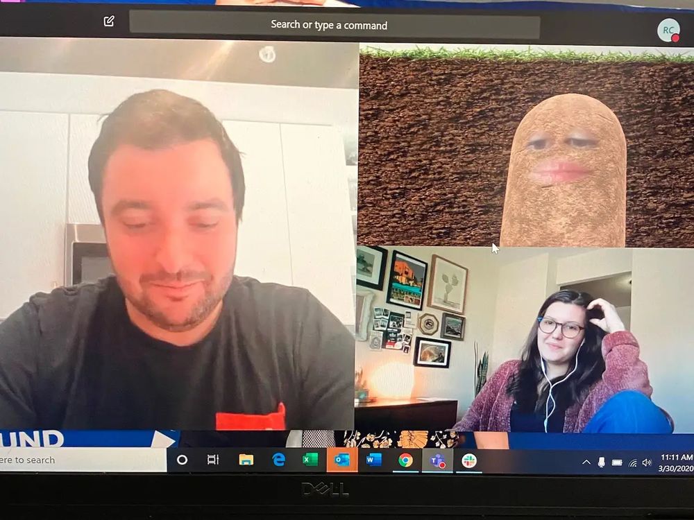 My boss turned herself into a potato on MS teams.