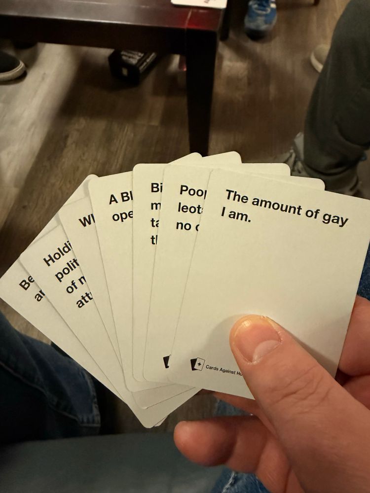 Cards Against Humanity hand
