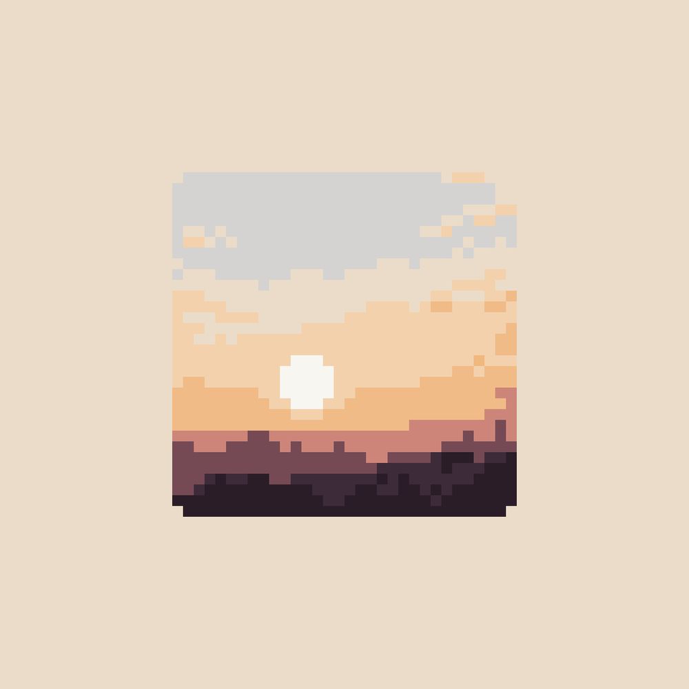 32x32 pixel art of a sunset