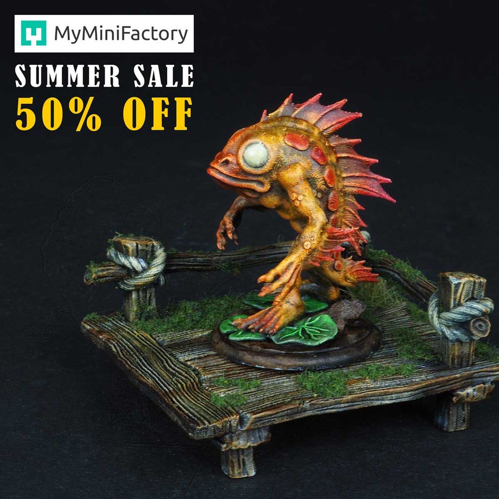 Miniature d'un murloc (homme poisson) pour les jeux de rôle sur table.