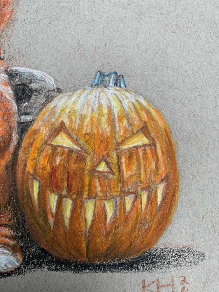 Close-up of Sam’s jack-o’-lantern