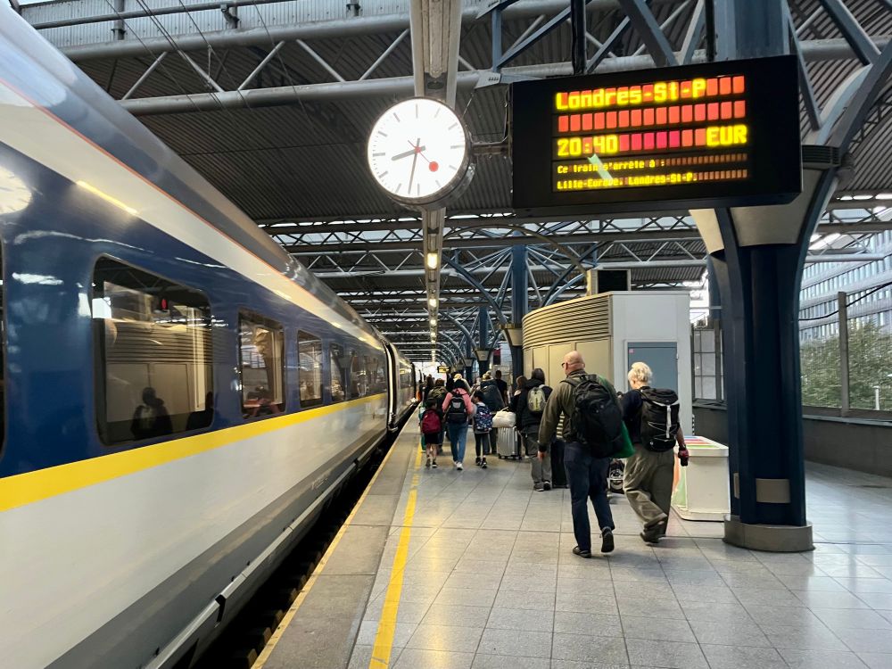 The Eurostar train in at a platform in Brussels 