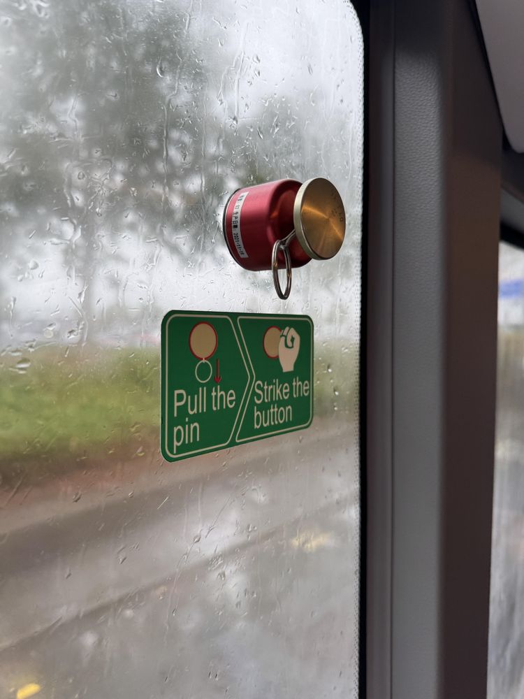 glass breaker on a bus window