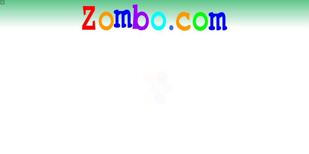 Landing page for Zombo.com, a spinning wheel spins on the screen as an audio welcome that is quite hilarious is played.