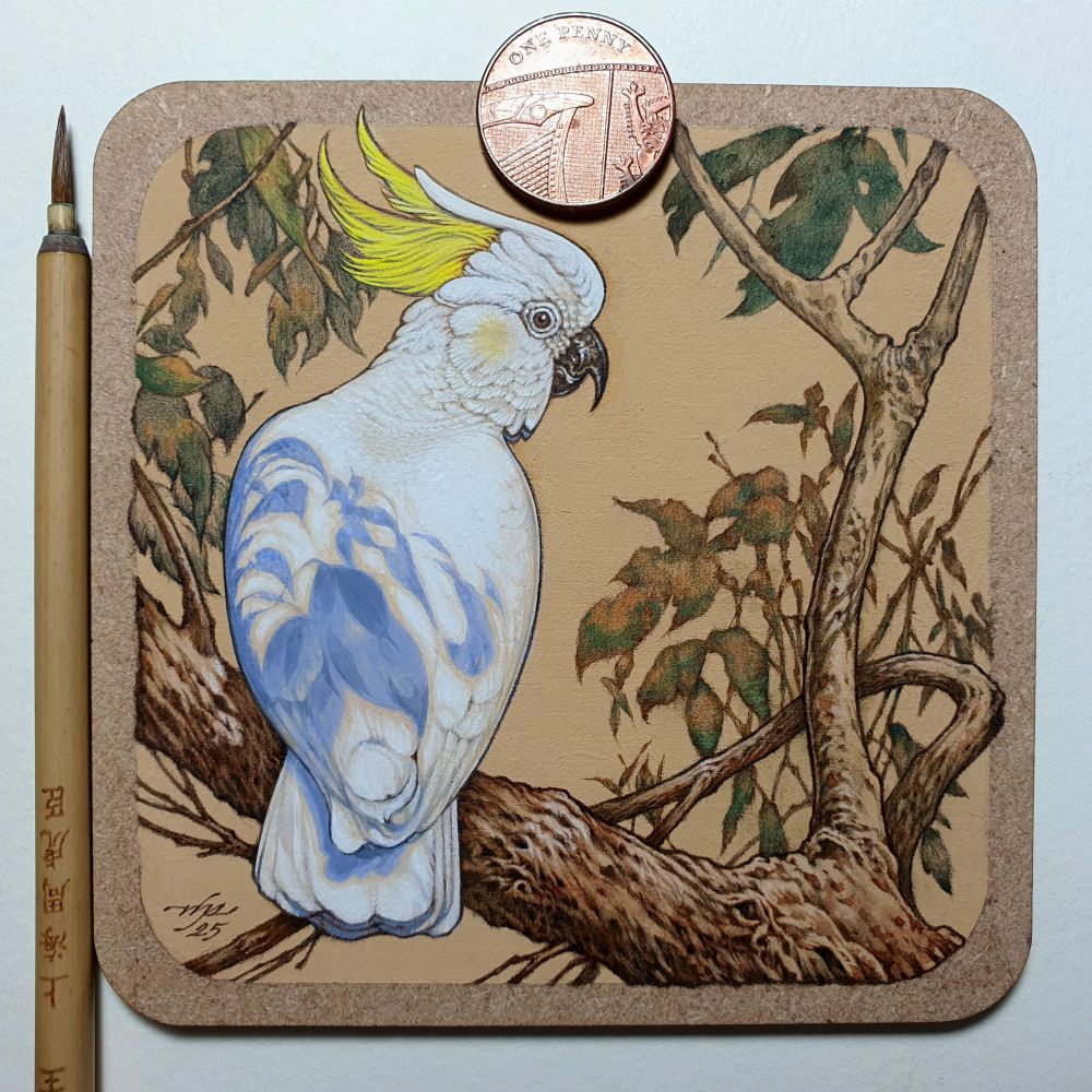 The same painting as in the above post, photographed with a penny and a bamboo-handled traditional Chinese brush. 