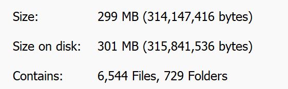 PNG Image Folder Total Memory