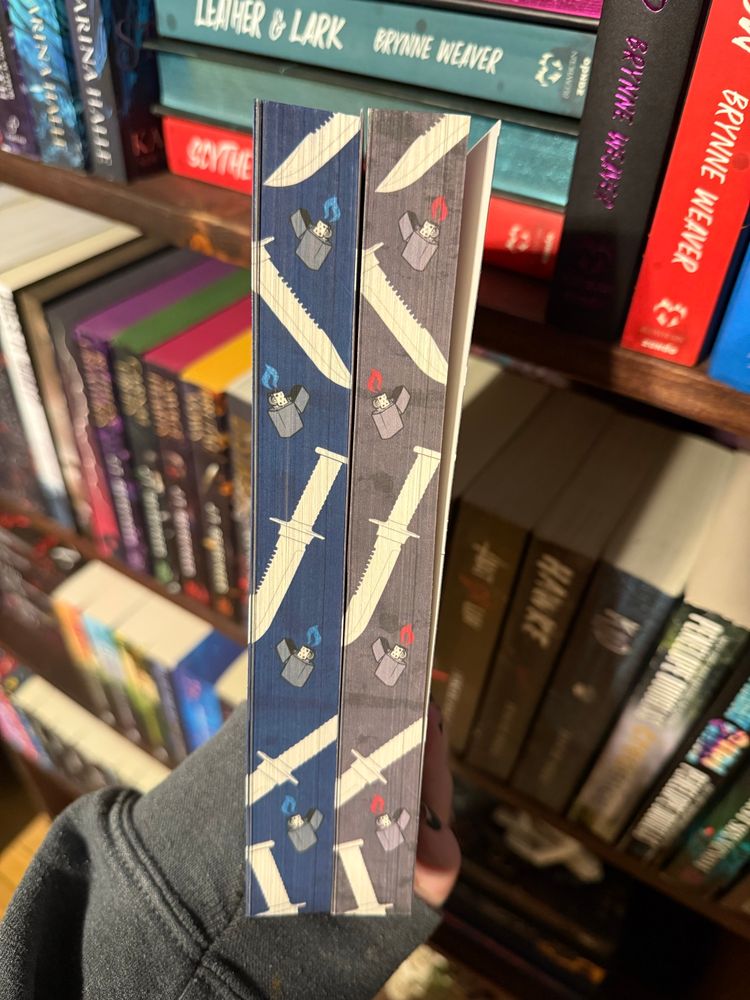 A comparison of the spines with the other edition of the book. 
