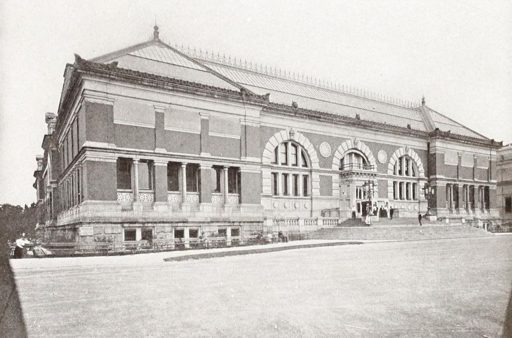 The building from the park. By this time, it had been expanded twice. From An album of selected views of Greater New York. 