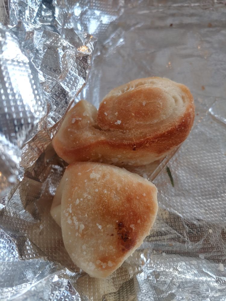 Photo of a food item on foil.