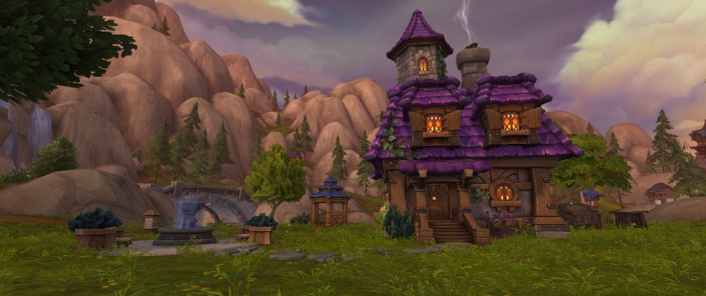 Close-up of my house in WoW's player housing. 