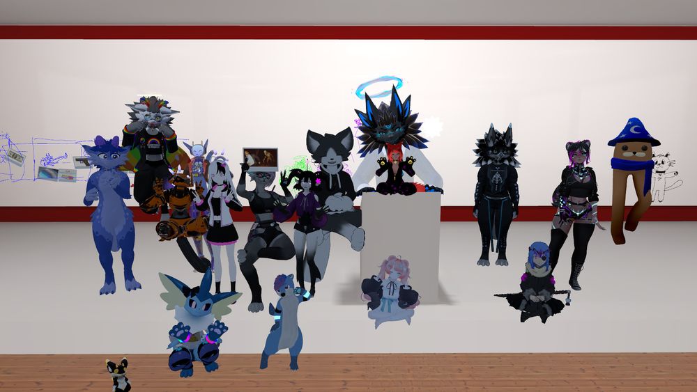 A group photo in VRChat