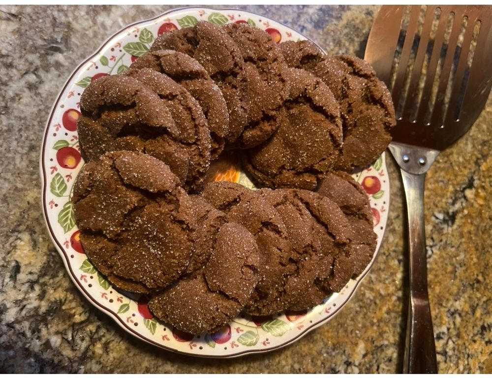 My first-ever batch of homemade gingersnaps!