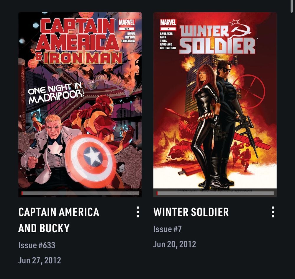 Captain America and Bucky AKA Captain America and Iron Man: One Night In Madripoor #633(Jun 27, 2012) & Winter Soldier #7 (Jun 20, 2012)