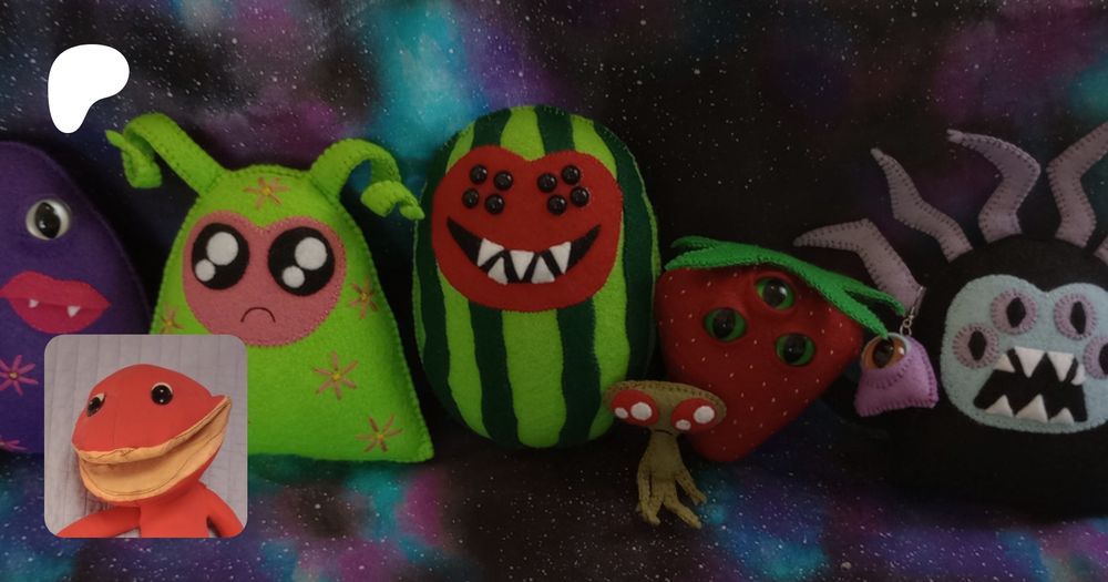 fabric art, weird little guys, puppets