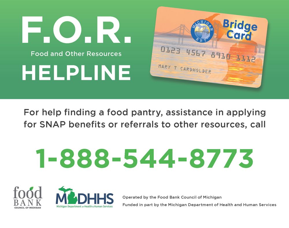 Michigan food hotline 888-544-8773