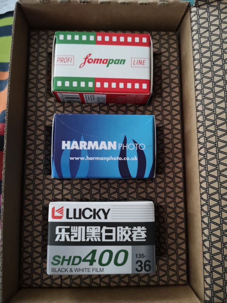 3 rolls of camera film.