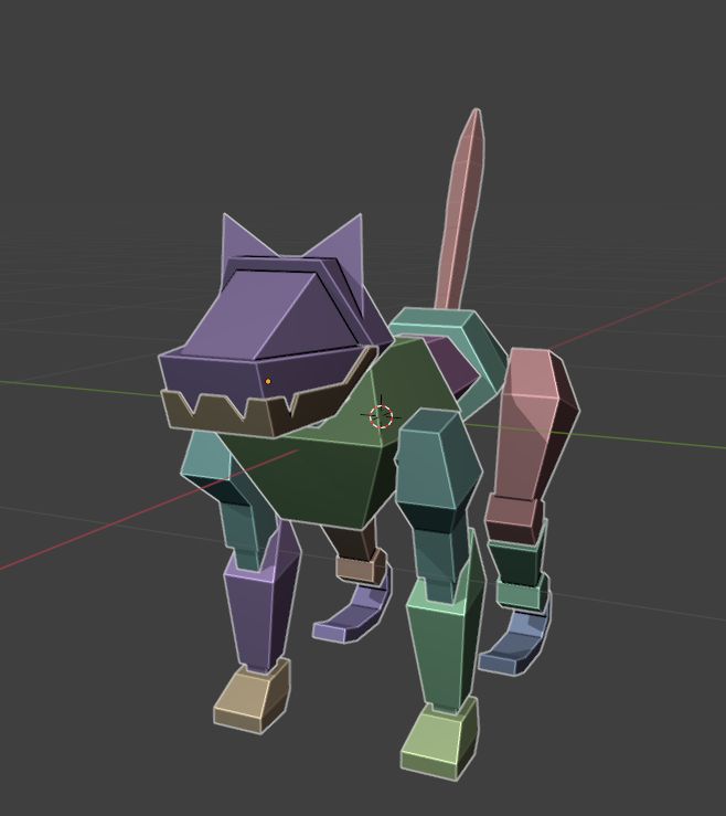 An "Isometric" view of a robotic dog 3d model.