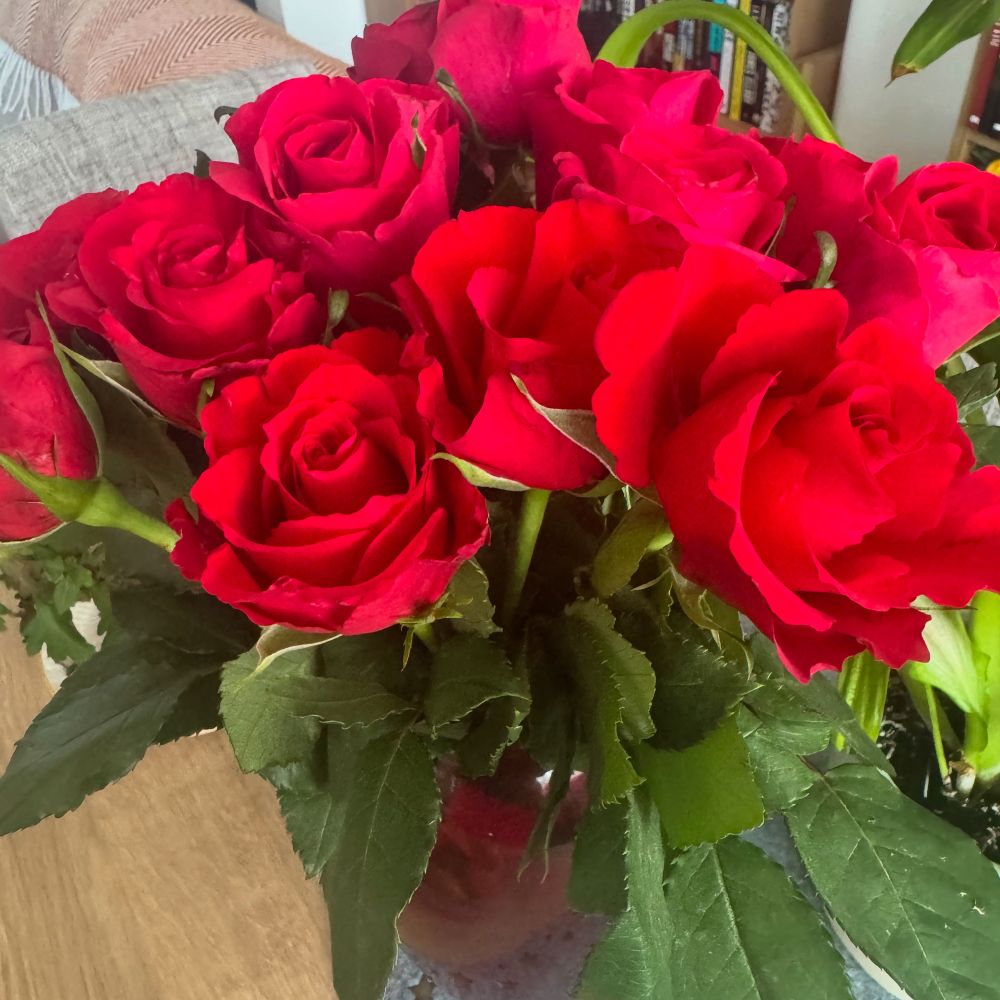 Bouquet of red roses.