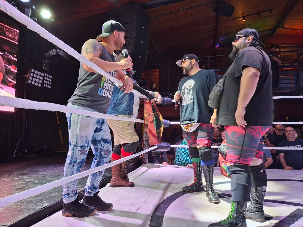 Anton Voorheese and Richard Shhhhhinary face down The Stoner Brothers 