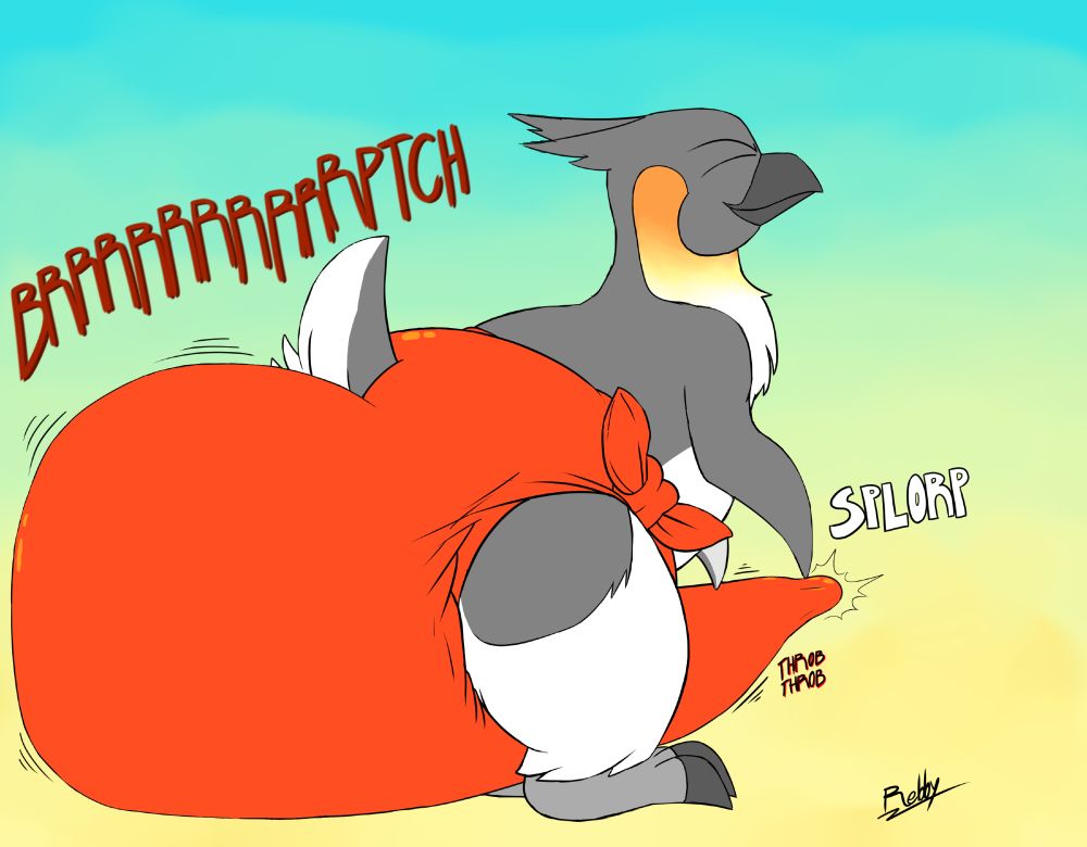 Ensly brought to orgasm just by pooping his big red diaper, tent throbbing as a rope of cum inside is able to be seen bulging out the tip of the tent, as a deep bassy BRRRRRRRRRRRRRRRRRRRRPTCH shakes the room~