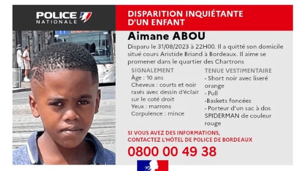 Bordeaux : un appel à témoin lancé après la "disparition inquiétante" d'un enfant de 10 ans