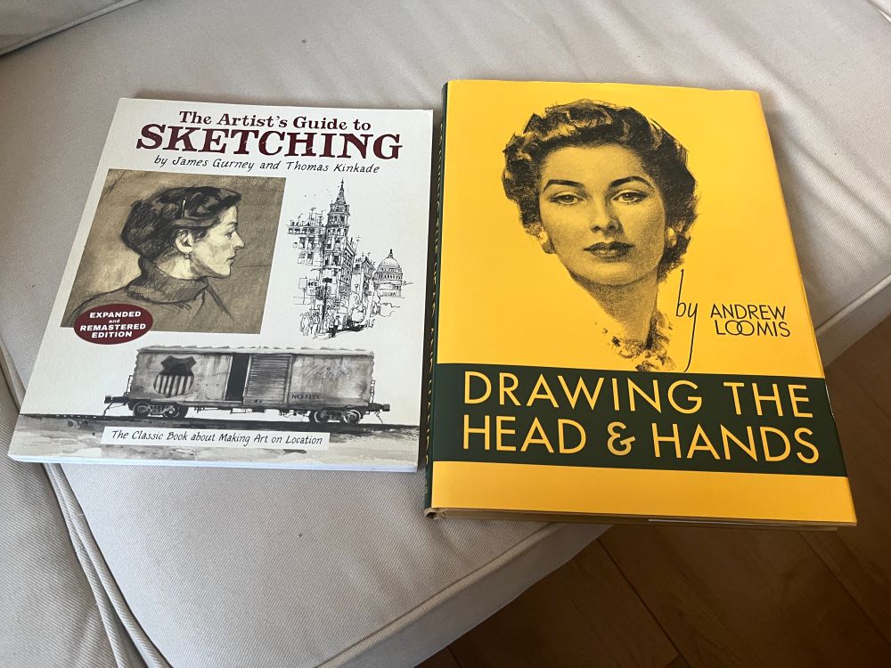 James Gurney and Thomas Kinkade’s “The Artist’s Guide to Sketching” and Andrew Loomis’ “Drawing the Head and Hands”