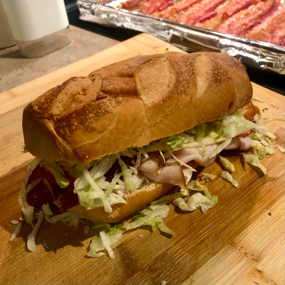 A turkey club hoagie.