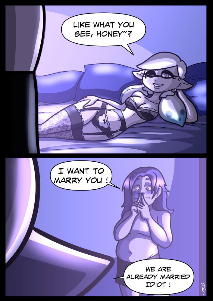 Marie wearing a sexy lingerie in fornt of Thomi