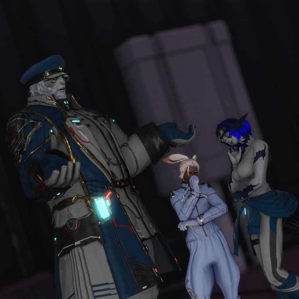 The crew members and admiral are considering what to do about the corrupted captain Mani.