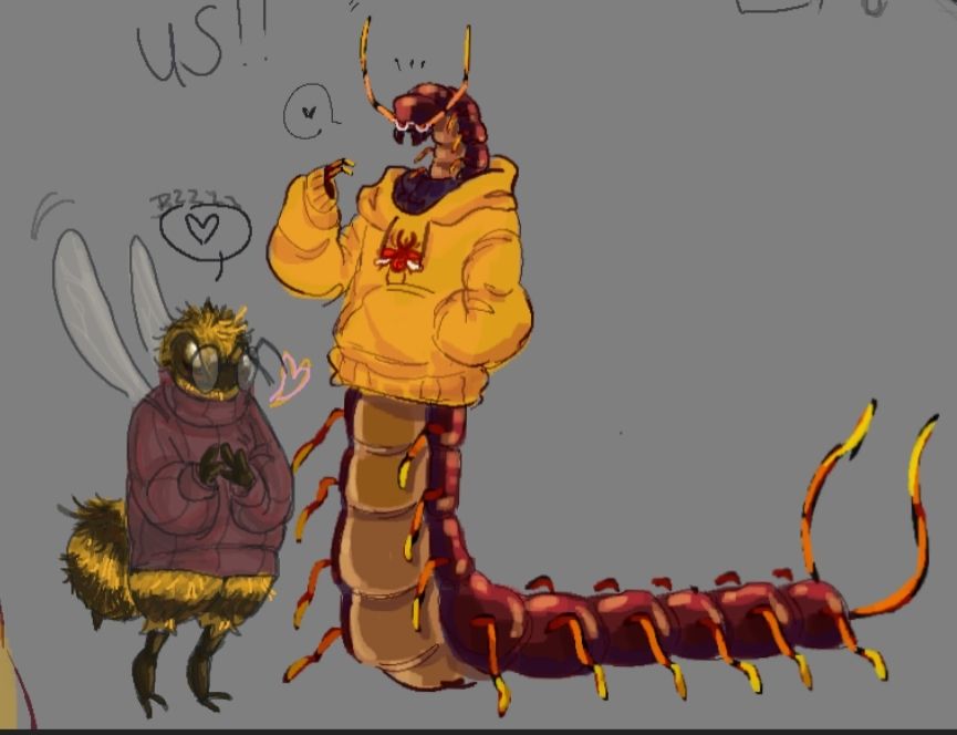 Just two silly bug sonas :Ddd 
this was drawn on Aggie!!