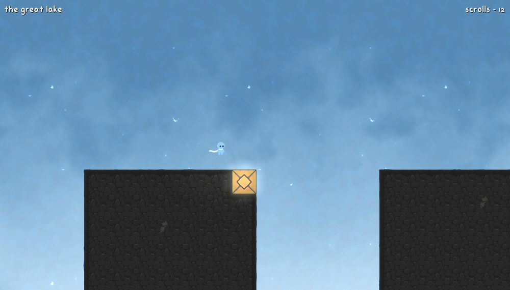 The player is submerged next to a lamp in a large body of glittering water. Room is titled "The Great Lake".