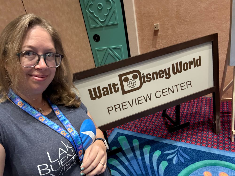 Selfie with the Walt Disney World Preview Center sign 