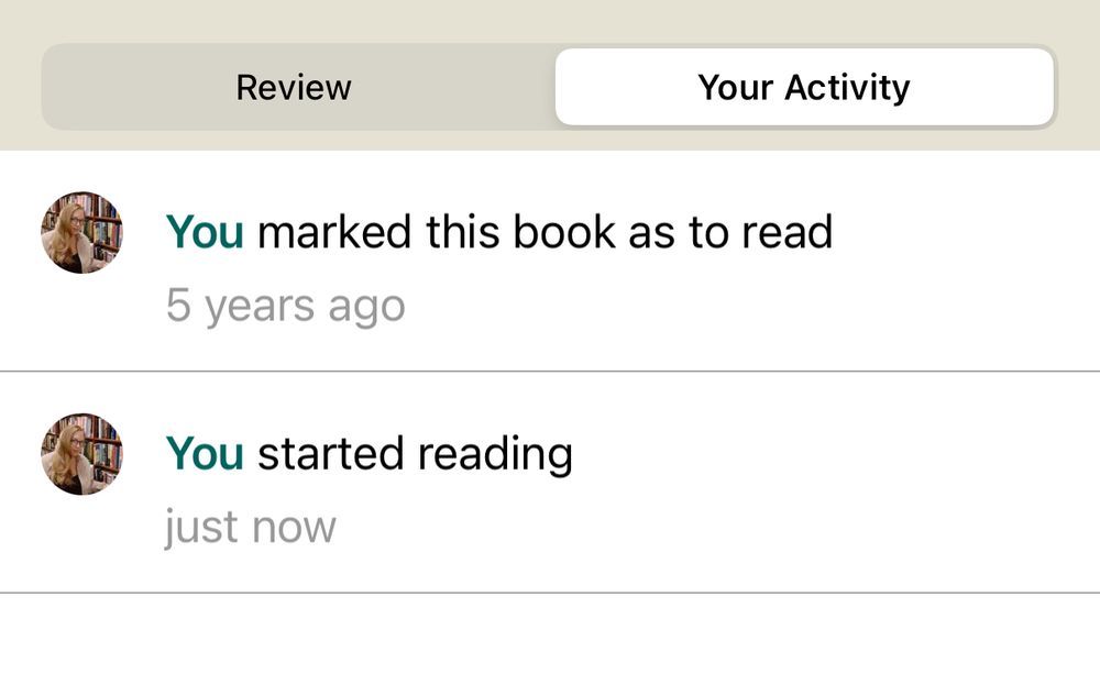 Goodreads screenshot: you marked this book to read 5 years ago 
