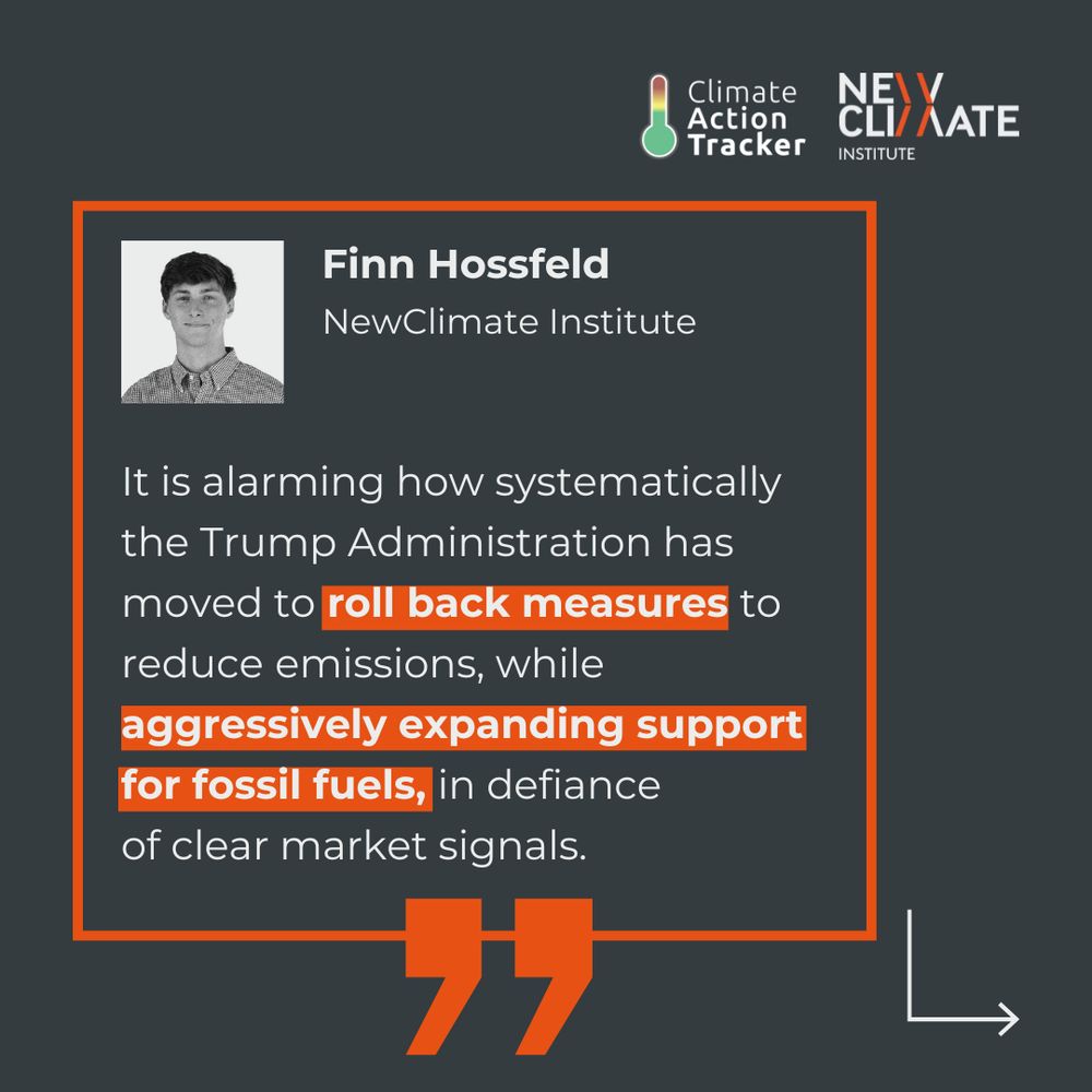 Quote and picture of author: "It is alarming how systematically the Trump Administration has rolled back measures to reduce emissions, while aggressively expanding support for fossil fuels, in defiance of clear market signals”, says Finn Hossfeld, author of the analysis.