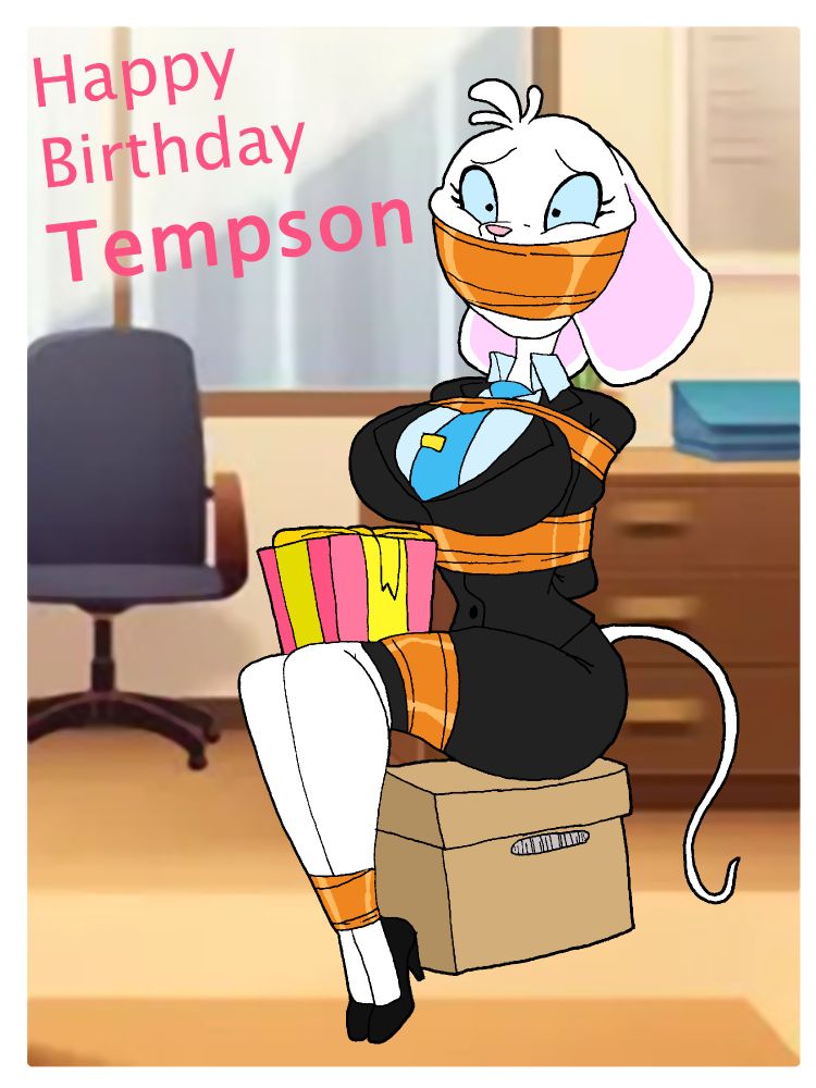 @Tempson's Business Mouse gal, her taped up with packaging tape. She also has a gift n her lap.