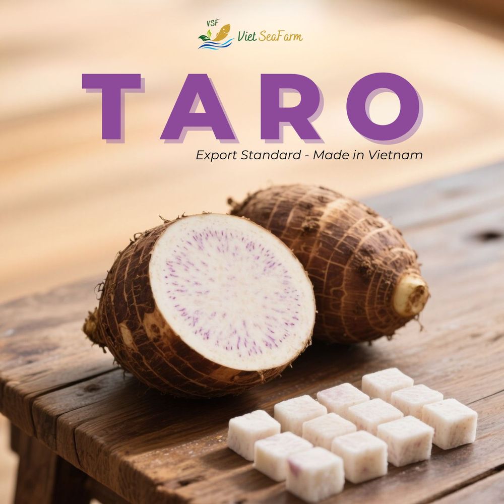 🥔 Export-quality Vietnamese Taro – available Fresh & Frozen! Perfect for chips, stews & desserts. Nutty, sweet & naturally rich in fiber.

📩 Jade – export1@vietseafarm.com.vn

📞 (+84) 898 249 329
#VietnamTaro #VietSeaFarm #RootVegetables