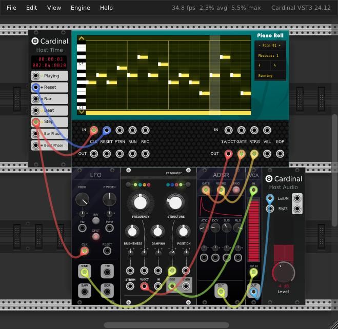 Cardinal 24.12 running a demo project.