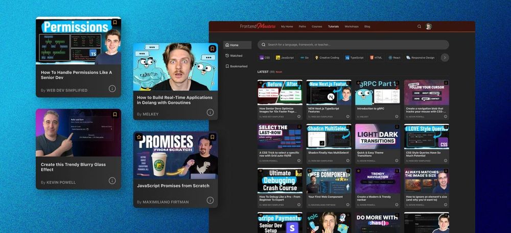 Frontend Masters Tutorials Platform