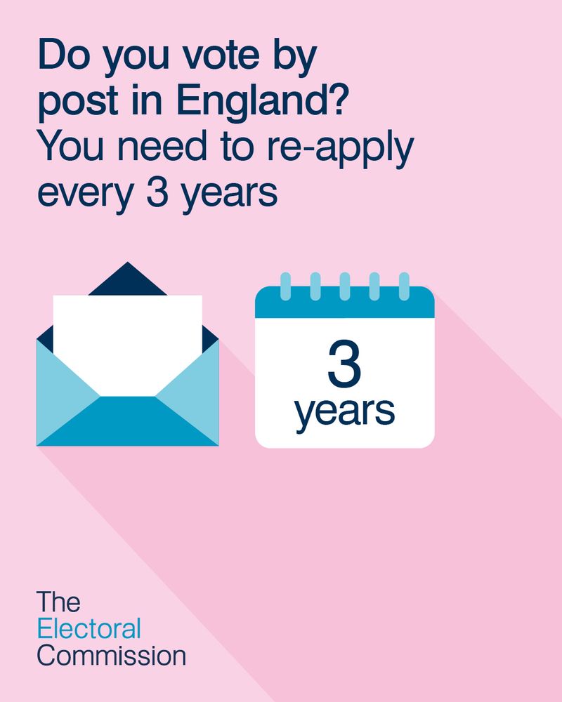 Do you vote by post in England? You need to re-apply every 3 years. 
