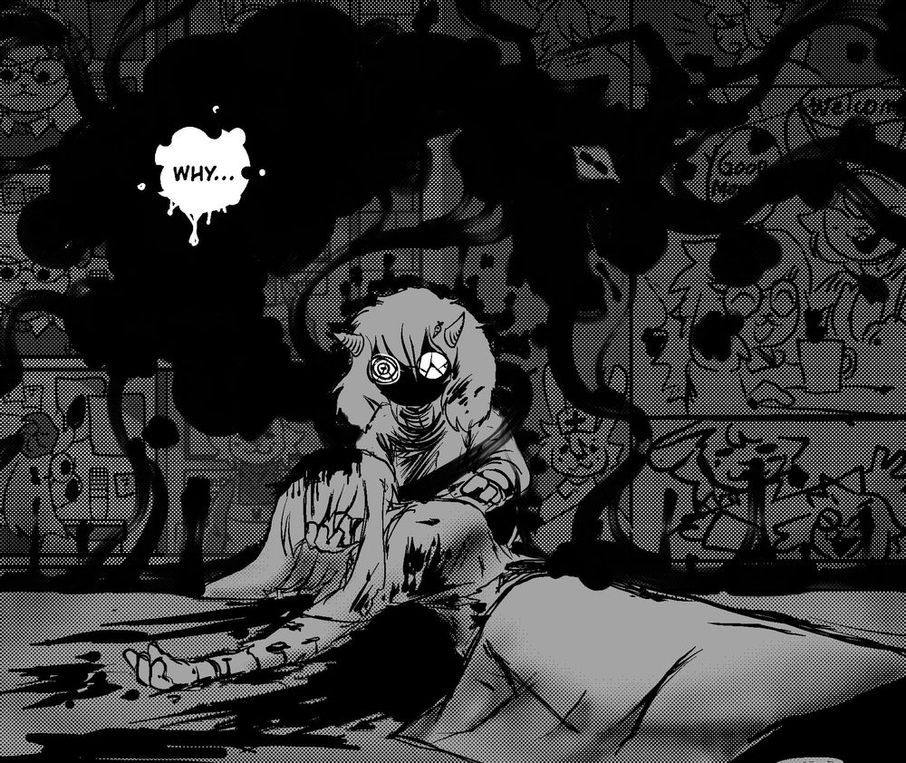 Geepy holding Mula's dead body