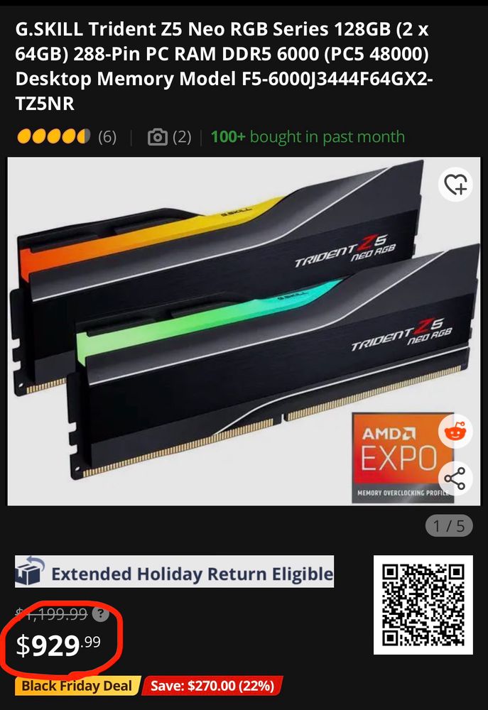 A ram kit that used to go for between about $200 to $259 now costing $930