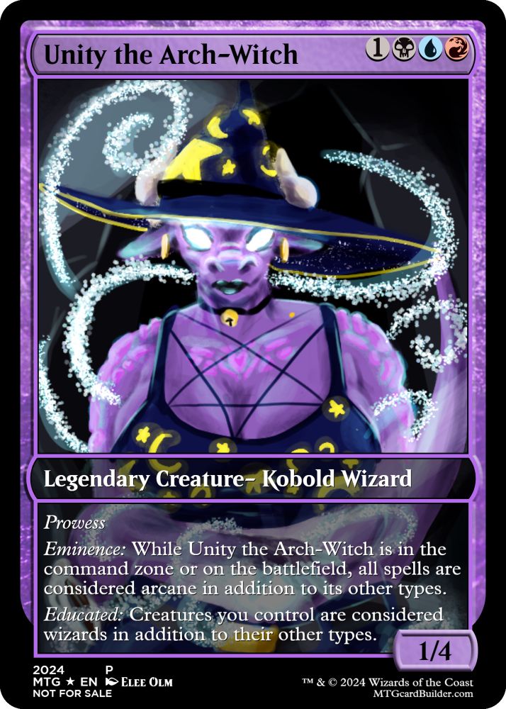 A custom commander card of Unity called Unity the Arch-Witch