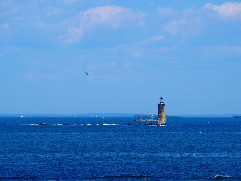 A picture of the Ram Island Ledge Light in Portland Harbor Maine