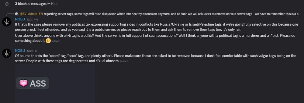 Loser being salty about mods banning lolicon