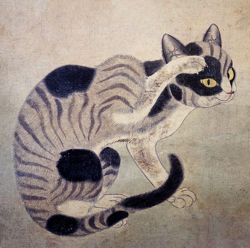 Gun Hu, Cat Scratching, Joseon Period (1392-1910)